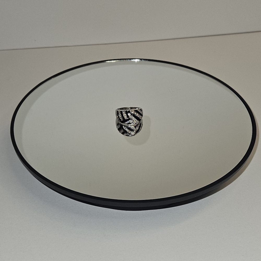 Black and silver ring size 8